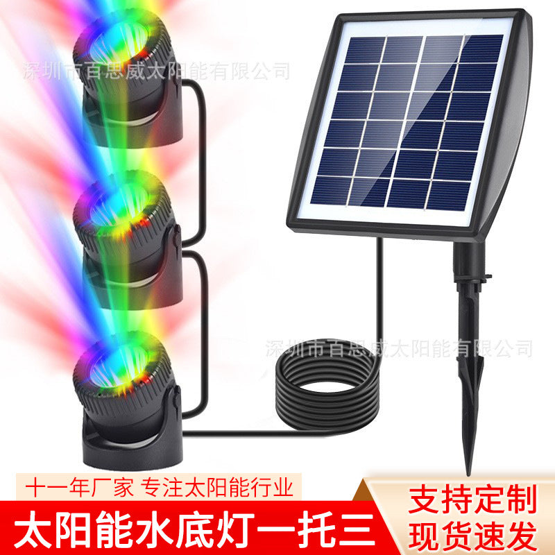 Solar Powered RGB Submersible Pond Lights for Outdoor Garden and Aquarium Landscaping