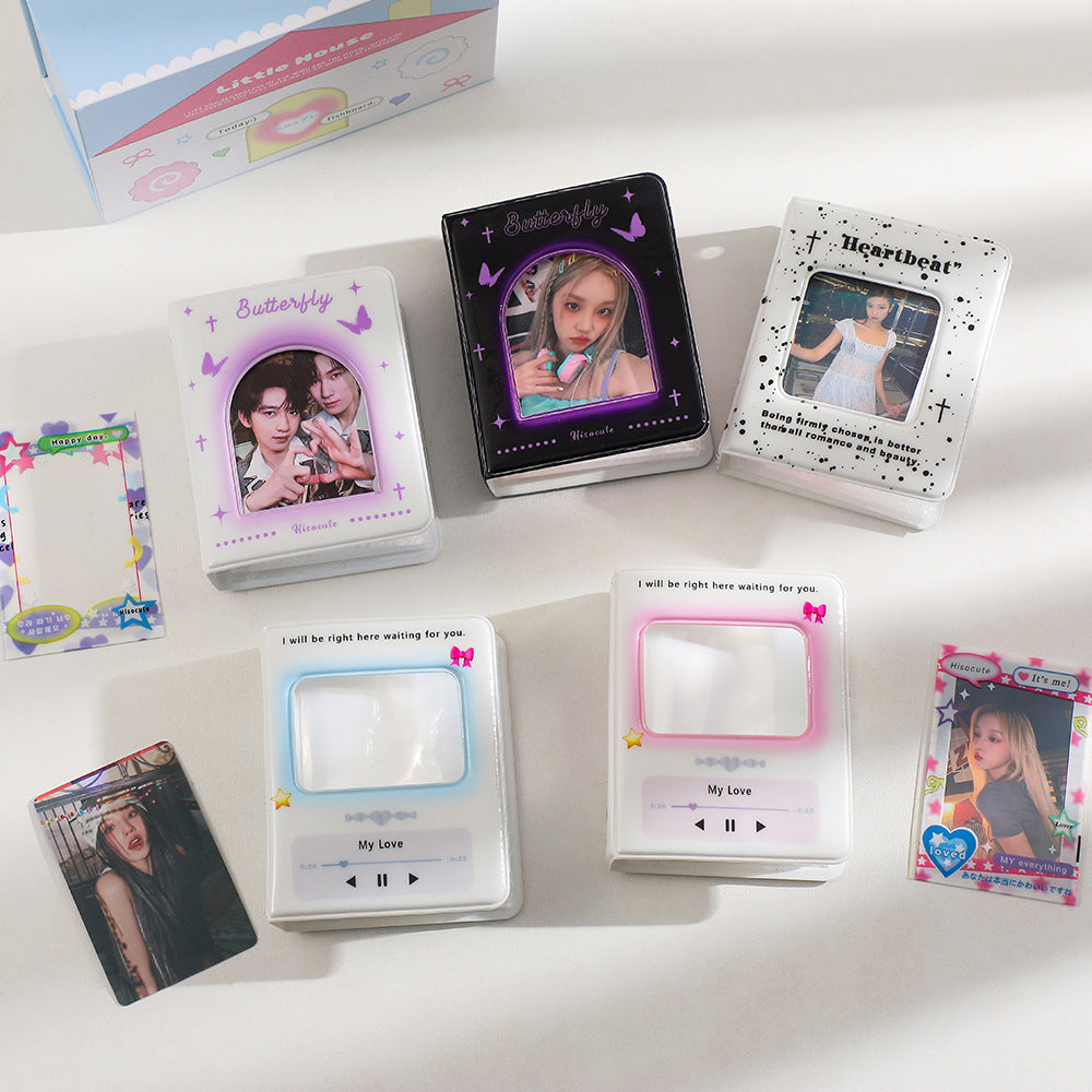 Ins Style Ink Splatter Hollow Grid Photo Album for 3-inch Instax and Game Cards