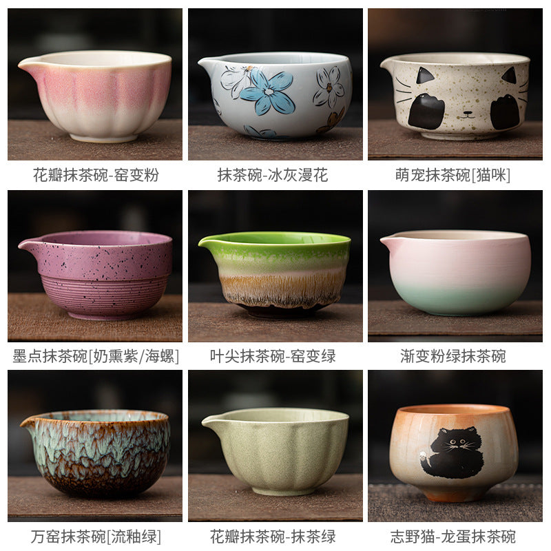 Japanese Style Handcrafted Ceramic Matcha Bowl for Tea Ceremony
