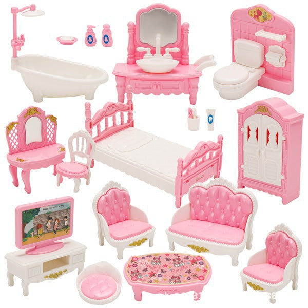 22-Piece 1:12 Scale Dollhouse Miniature Furniture Set for Bedroom, Living Room, Bathroom