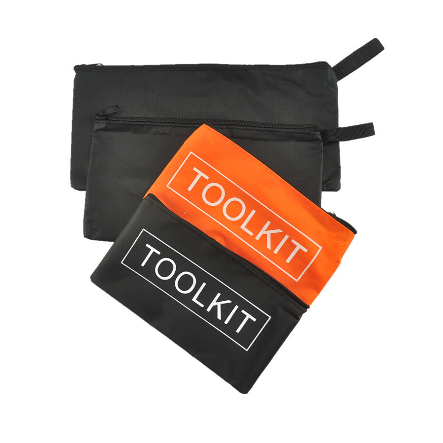 Portable Oxford Cloth Tool Bag with Zipper, Multi-functional Handheld Hardware Organizer Pouch