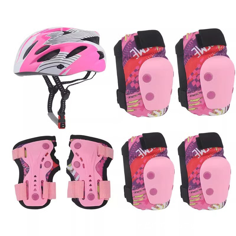Kids' Adjustable Sports Helmet and Protective Gear Set for Skating and Cycling