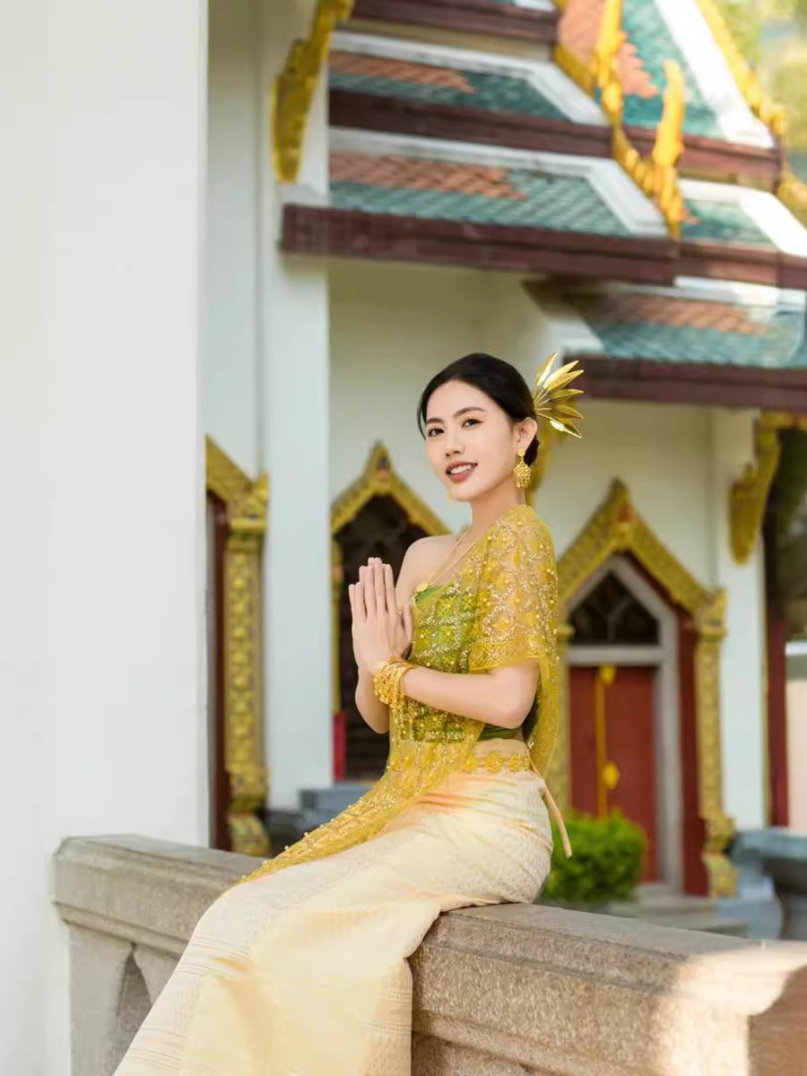 Xishuangbanna Dai Ethnic Style Dress Thai Inspired Costume for Women
