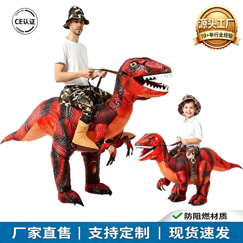 Inflatable Dinosaur Rider Costume for Halloween & Cosplay