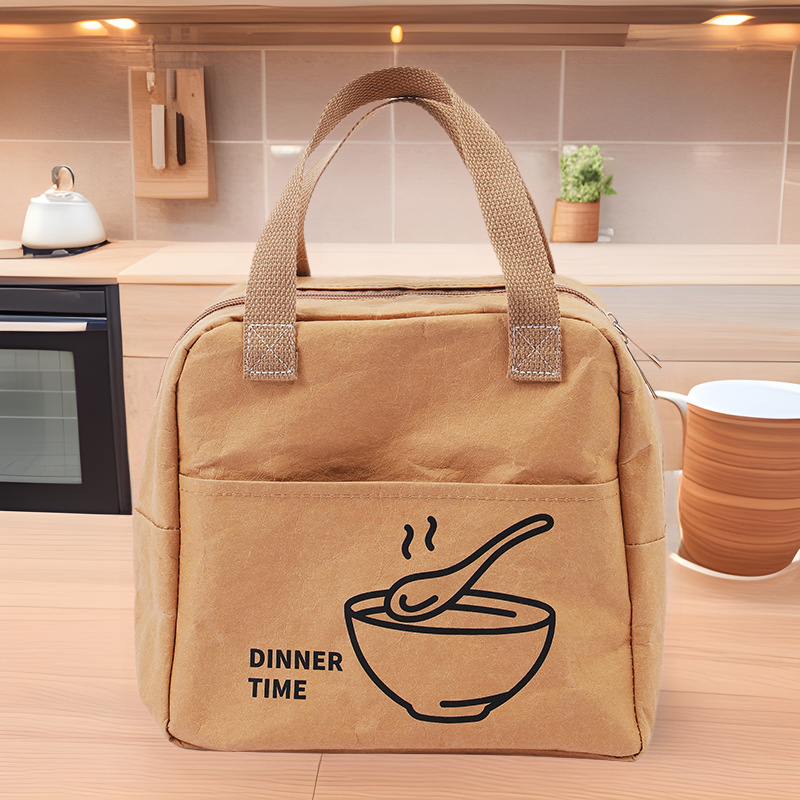DuPont Paper Insulated Lunch Bag with Aluminum Foil Lining, Large Capacity Bento Box Tote for Work and School