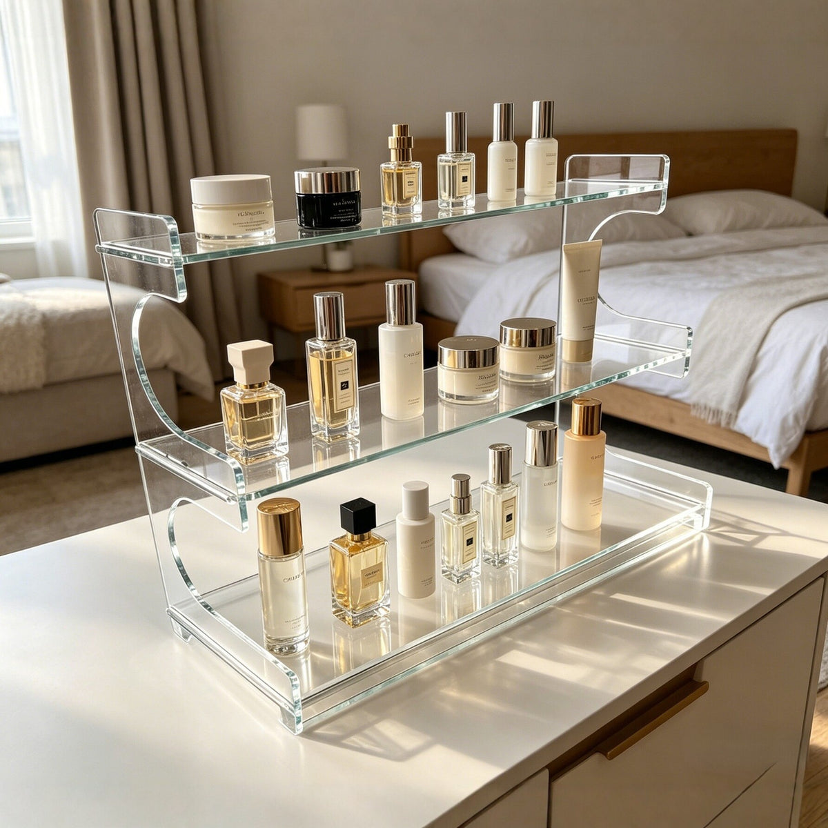 Acrylic Multi-Layer Cosmetic Display Stand Desktop Organizer