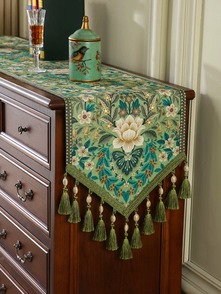 Ailian Luxury Retro Table Runner for Dining Table, Coffee Table, TV Cabinet, Dresser