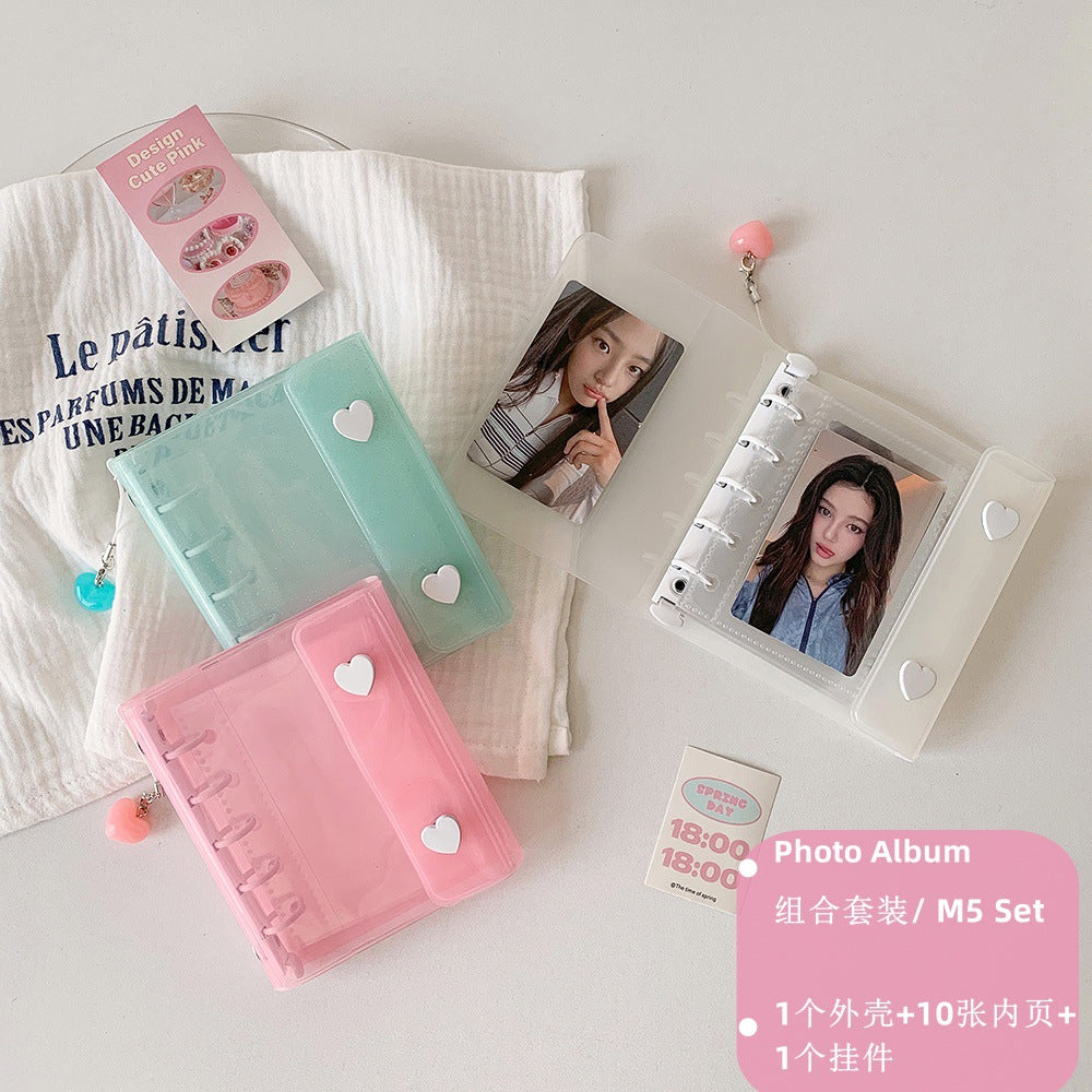 INS Glitter M5 Transparent 3-inch Loose-leaf Photo Album for Kpop Photocards & Instax Mini