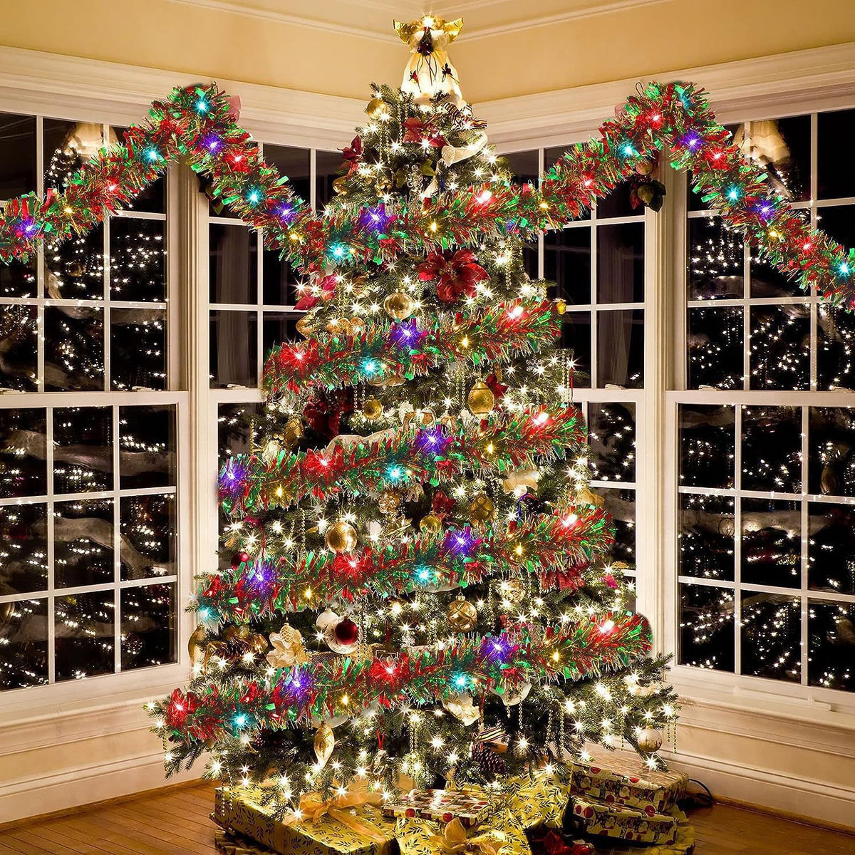 Christmas Tinsel Garland for Holiday Party Decoration