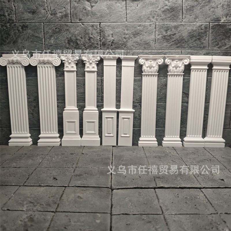 Miniature European Style Roman Column Dollhouse Architectural Model Pillars for Home Decor