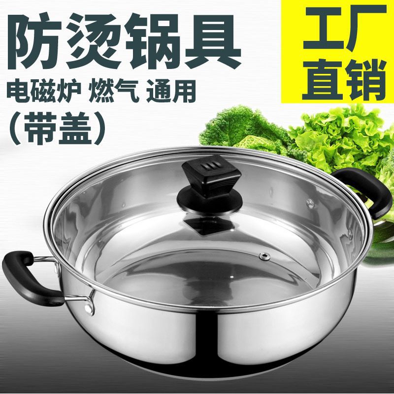 Stainless Steel Thickened Soup Pot with Steamer Insert, Induction Cooker Compatible Hot Pot for Home Use