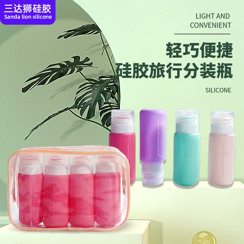 Silicone Travel Bottles for Lotion, Shampoo, and Toiletries - Portable Press-Type Refillable Containers