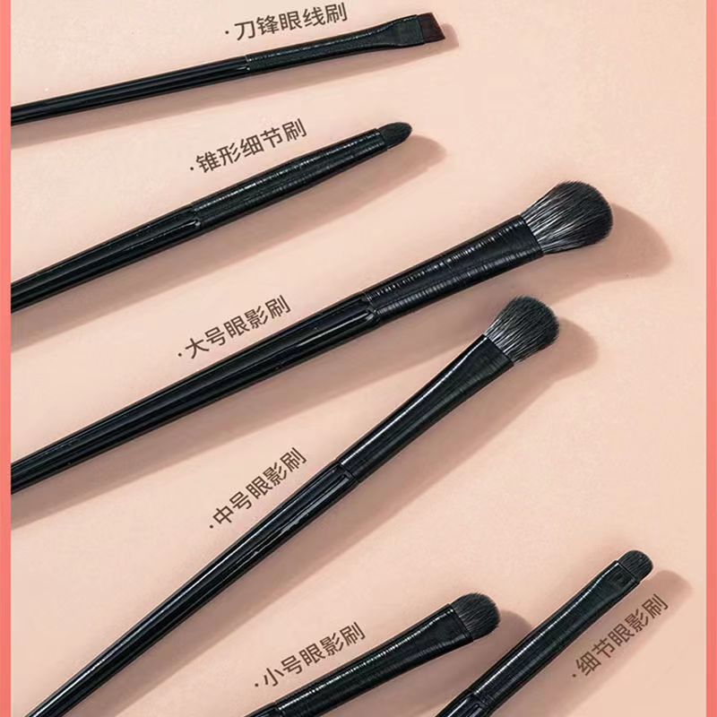 6-Piece Eye Makeup Brush Set with Soft Bristles for Eyeshadow, Eyeliner, and Detail Work
