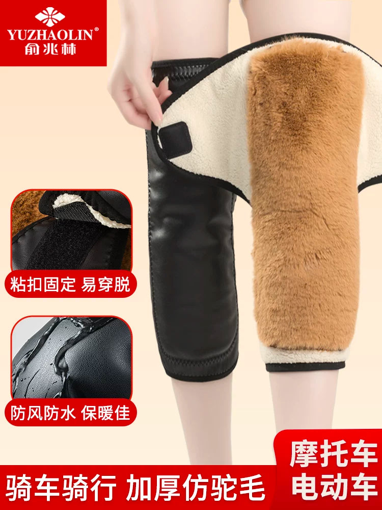 Motorcycle Electric Scooter Knee Pads Winter Warm Windproof Thickened Leg Protectors for Men and Women