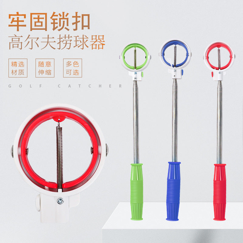 Golf Ball Retriever with 8-Section Telescopic Stainless Steel Shaft, 2.1m Extendable Range Picker