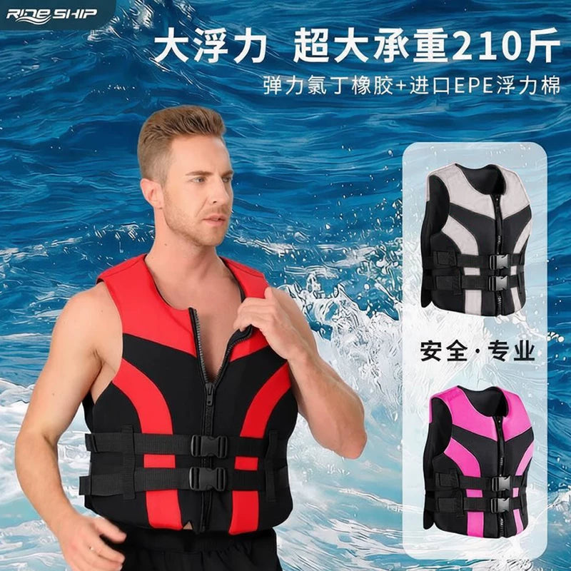 Adult Professional Life Vest with High Buoyancy for Boating, Rescue, Flood Relief, and Fishing