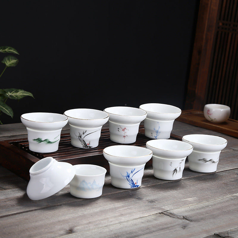 Ceramic Tea Strainer with Glazed Finish for Kung Fu Tea Sets