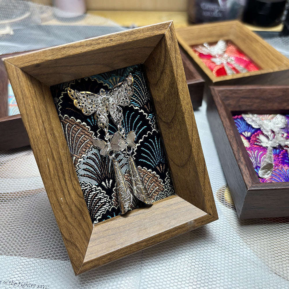Intangible Cultural Heritage Song Brocade Miao Silver Mini Photo Frame Tabletop Ornament