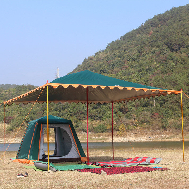 Outdoor Camping Tarp Shelter with UV Protection and Rainproof Coating, Aluminum Alloy Poles
