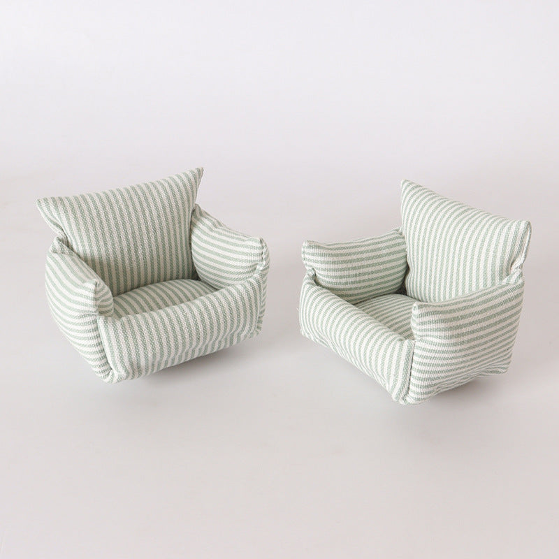 Miniature 1:12 Scale Dollhouse Single Sofa for BJD Dolls, Living Room Furniture Model