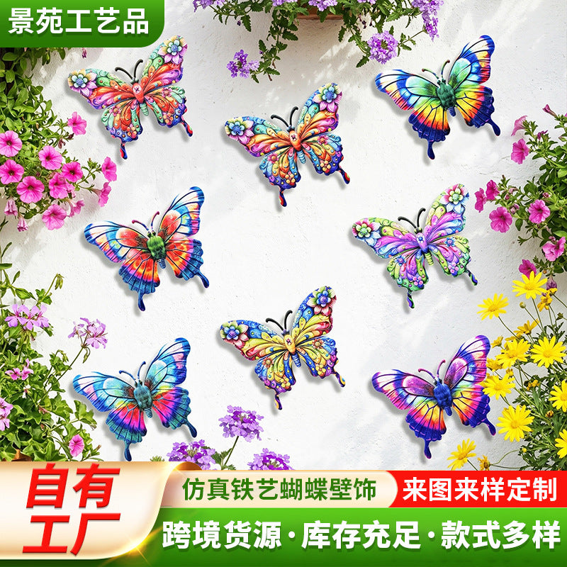 Metal Butterfly Wall Decor for Outdoor Garden Fence and Patio