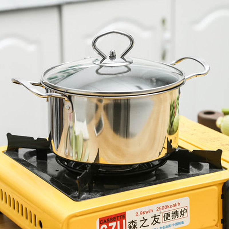Thick Stainless Steel Mini Hot Pot for Individual Use, Induction Cooker Compatible