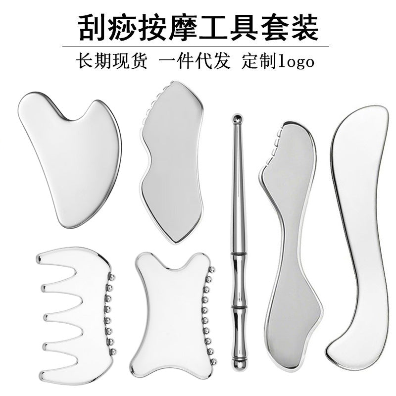 Stainless Steel Gua Sha Massage Tool for Face and Body, Myofascial Release and Acupressure