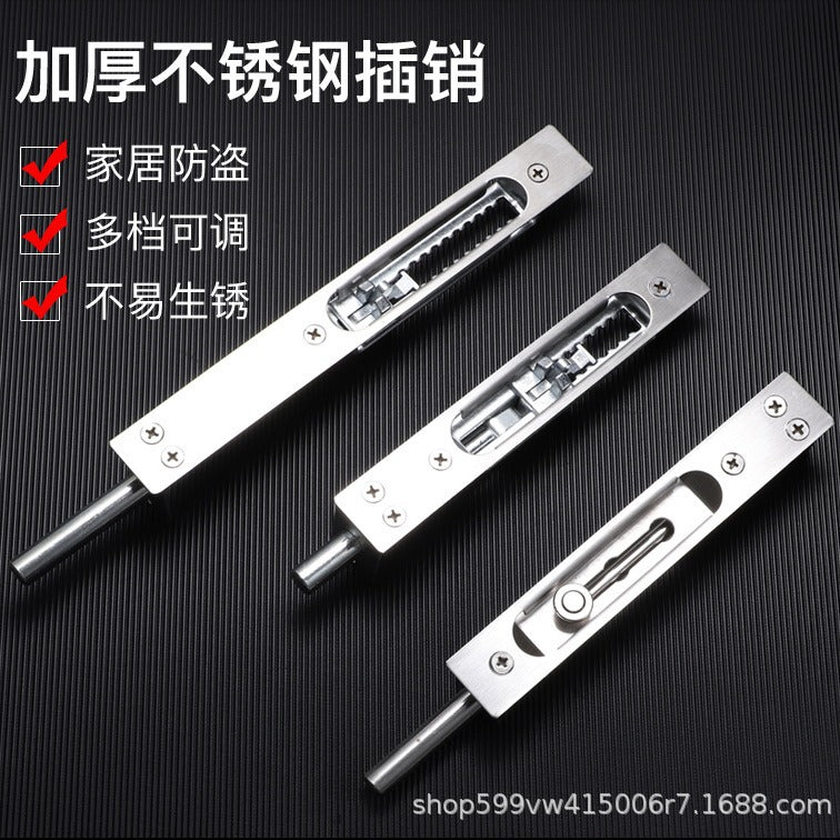 Rongxin Stainless Steel Heavy-Duty Door Bolt with Gear, Concealed Floor Bolt for Double Doors and Security Doors