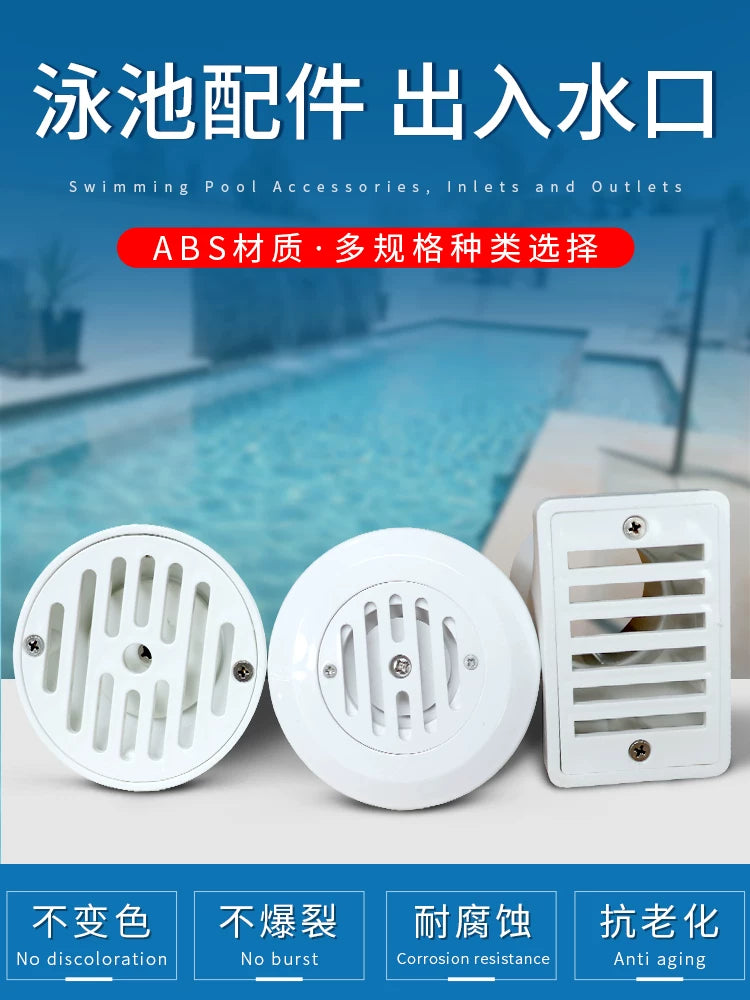 Adjustable Pool Inlet Outlet Drain Skimmer for Swimming Pools, Spas, and Fish Ponds