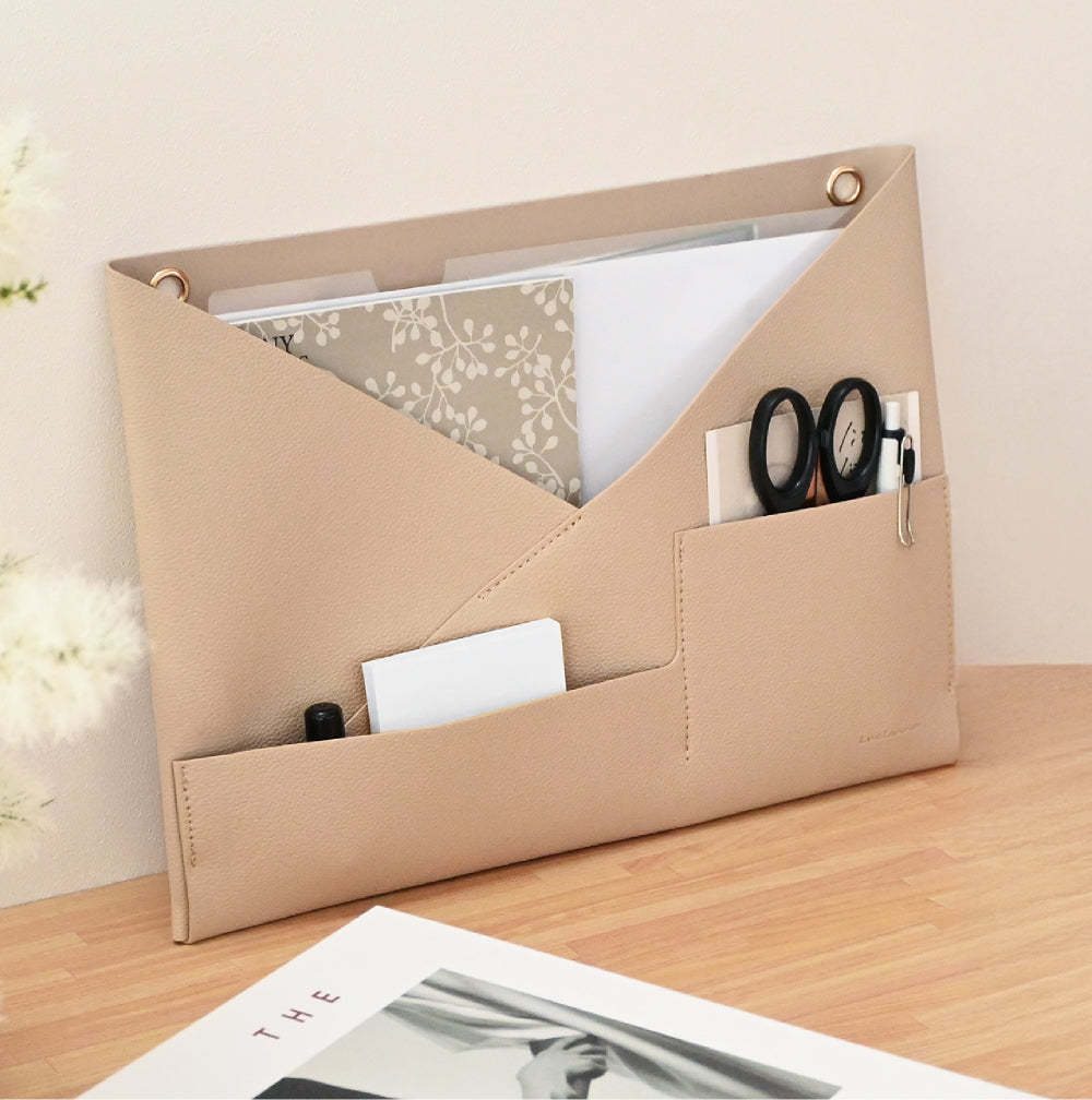 Japanese Style Wall-Mounted Storage Bag for Documents, Letters, Magazines & Small Items