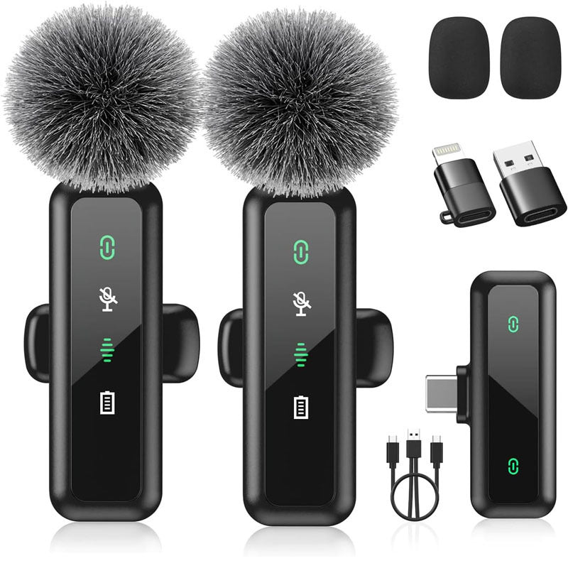 H63 Wireless Lavalier Microphone for Outdoor Live Streaming and Video Recording with Noise Reduction