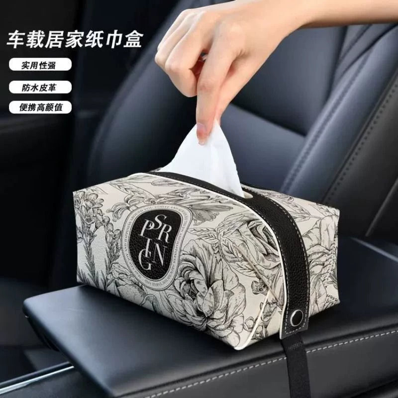 Car Seat Back Tissue Box Holder Multifunctional Armrest Storage Organizer