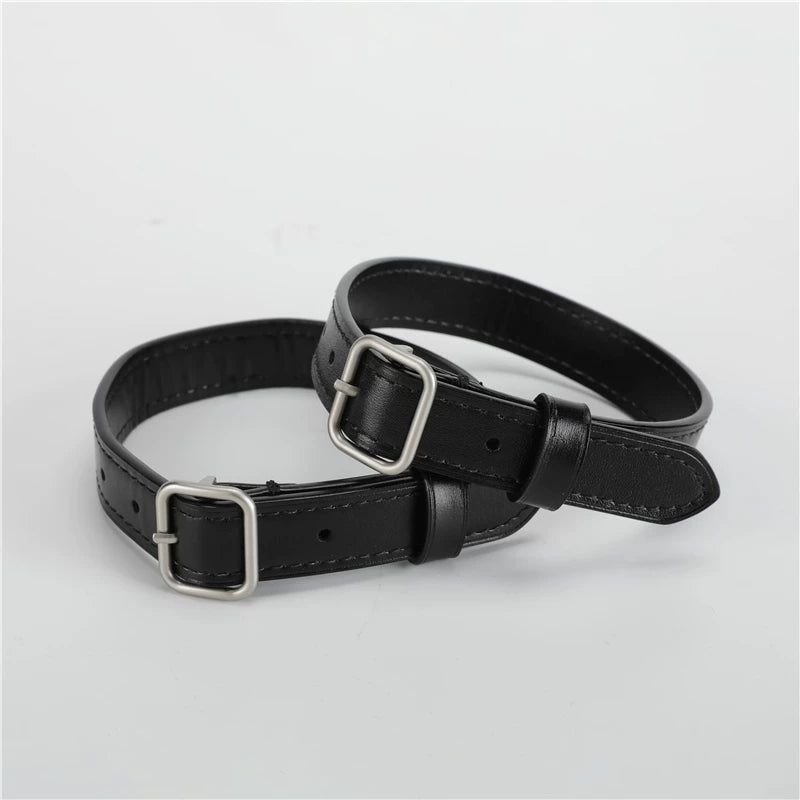 Genuine Leather Cuff Straps for Coats and Jackets - Adjustable Wrist Bands