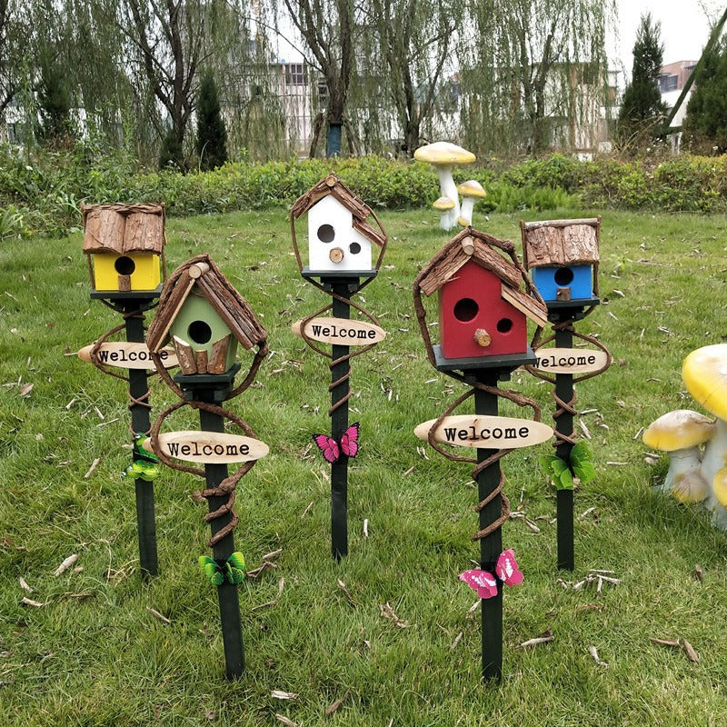 Decorative Garden Birdhouse Villa Outdoor Yard Ornament