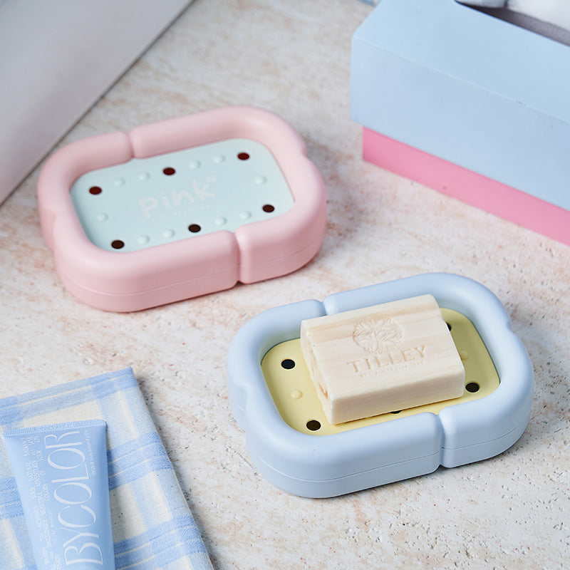 Portable Soap Dish for Bathroom and Dormitory, Cute and Creative Open-Top Soap Box