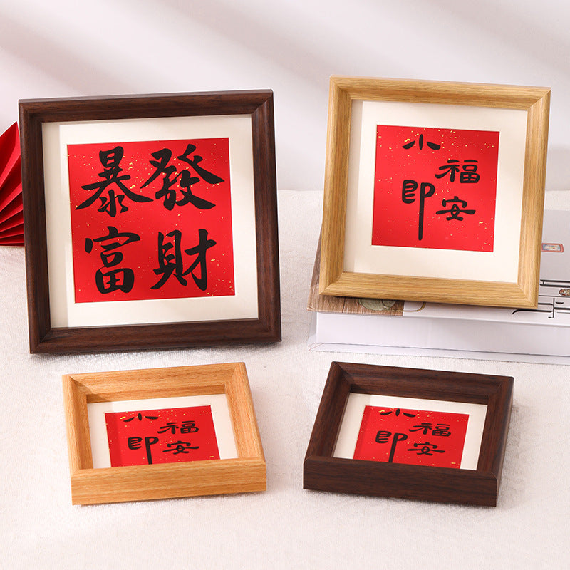 Wooden Mini Photo Frame with Mat Board for Desktop or Wall Mount, New Home Decor
