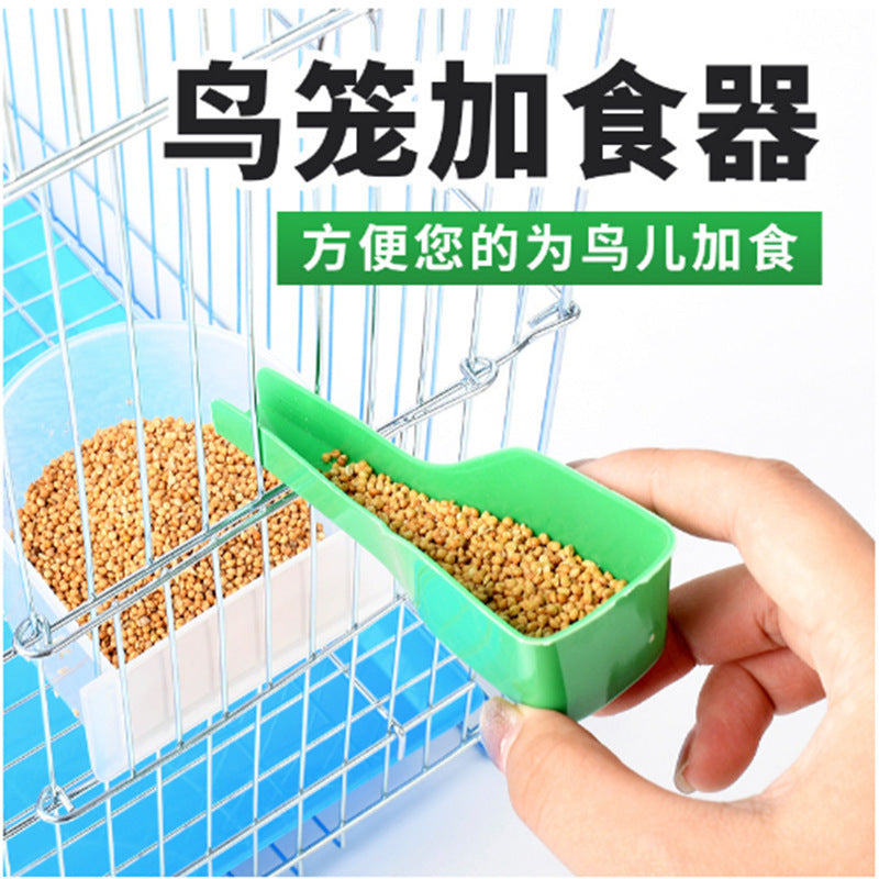 Bird Cage Feeder and Waterer Scoop for Parrots and Other Birds
