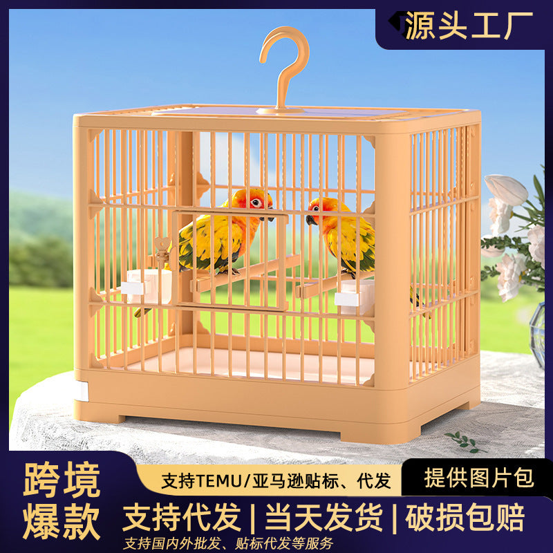 Large Portable Bird Cage with Toilet for Parrots Outdoor Travel Observation Villa Small Bird Cages Wholesale