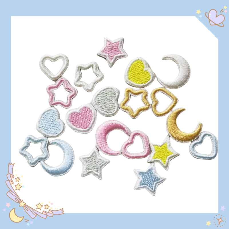 Self-Adhesive Hollow Star and Heart Embroidery Patches for Clothing and Accessories
