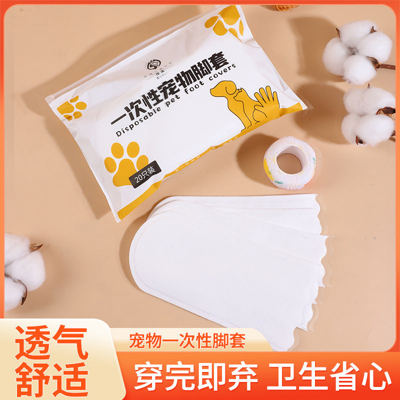 Disposable Waterproof Dog Booties for Small to Medium Dogs, Anti-Slip Paw Protectors with Straps