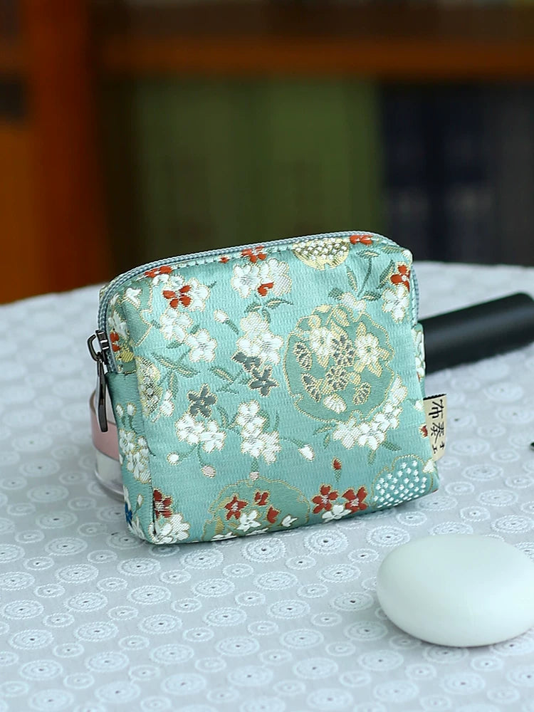 Mini Portable Fabric Coin Purse with Card Holder for Women