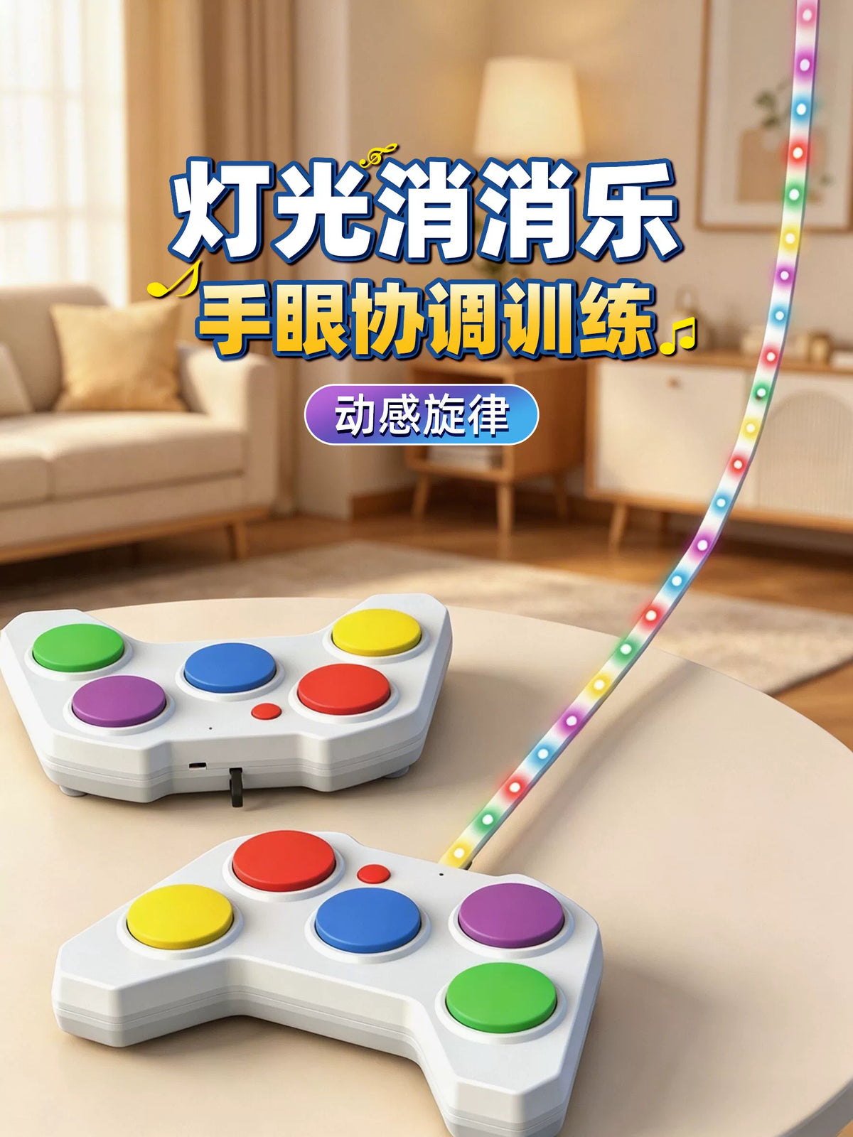 Light-Up Rhythm Game Machine for Kids, Hand-Eye Coordination Training Toy