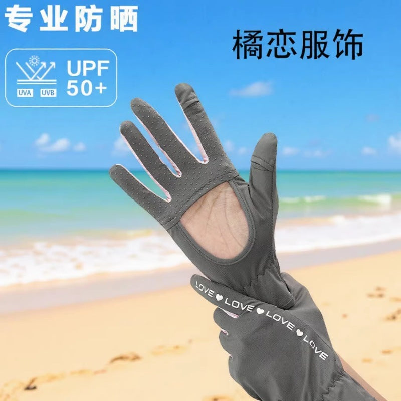 UPF50+ UV Protection Driving Cycling Gloves for Women, Breathable Thin High Elastic Sunscreen Gloves