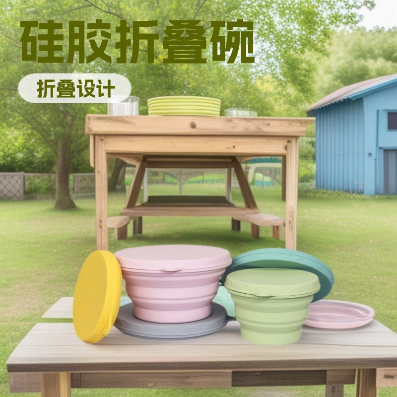 Food Grade Silicone Collapsible Bowl Portable Travel Noodle Bowl Baby Kids Outdoor Tableware Lunch Box
