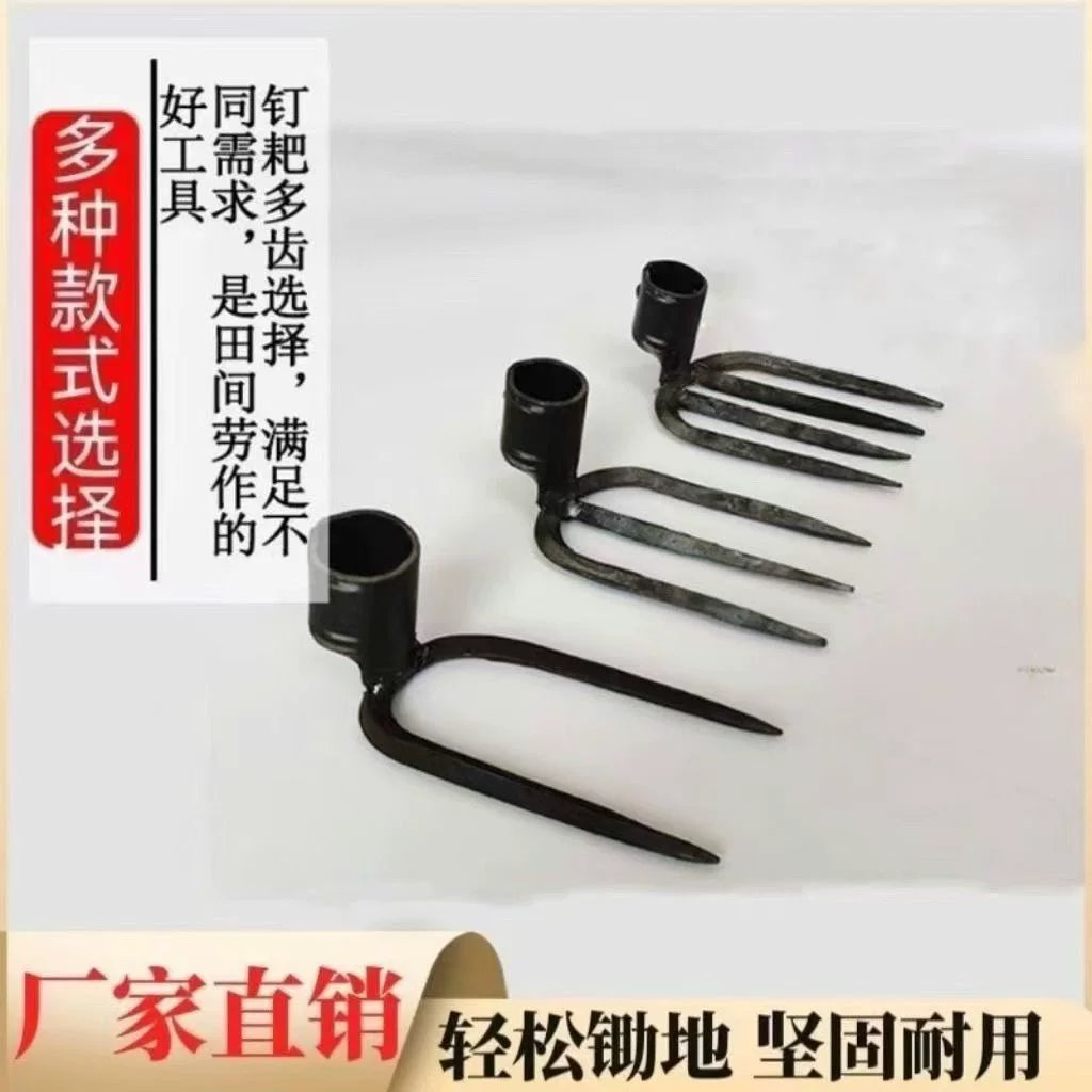 Forged Steel Garden Rake with Wooden Handle for Cultivating and Loosening Soil