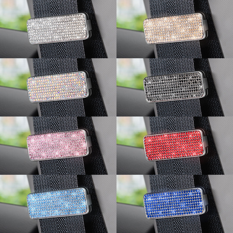 Car Seat Belt Adjuster Clip with Rhinestones, Anti-Choke Safety Belt Positioner