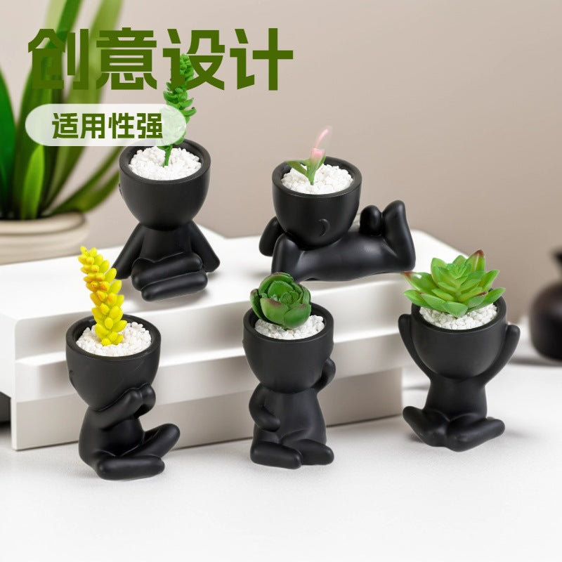 Nordic Style Succulent Planter Pot Creative Resin Desktop Ornament for Small Plants