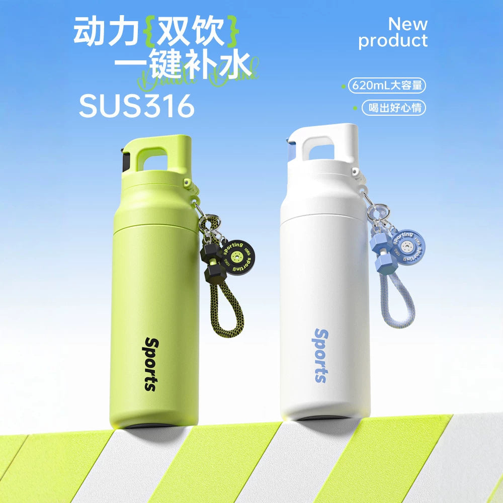 Insulated Sports Water Bottle for Cycling and Outdoor Activities, Portable Car Cup