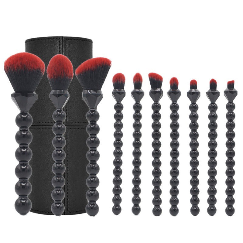 10-Piece Pearl Handle Makeup Brush Set with Soft Bristles for Beginners and Professionals