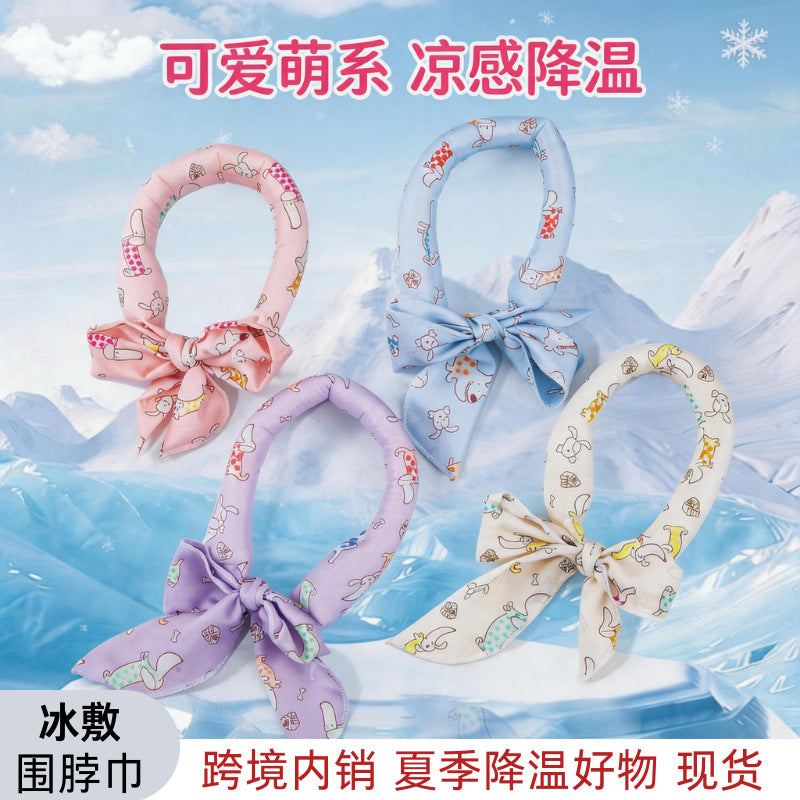 Cooling Neck Wrap for Summer Heat Relief - Reusable Ice Pack Scarf for Outdoor Activities & Pets